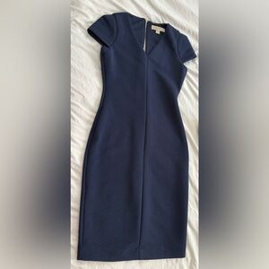 Michael Kors Dark Blue Bodycon Ribbed Dress XS